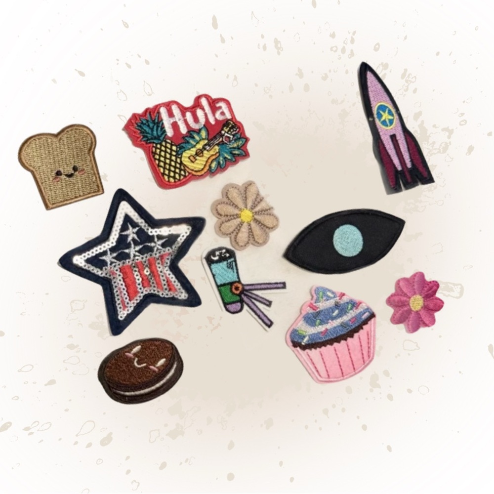 Pick 3 Colorful Embroidered Iron-On Patches Bundle